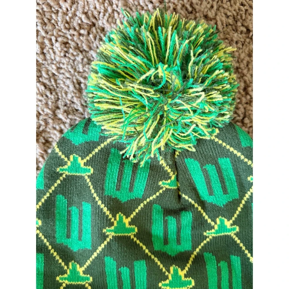 Wicked the Movie Universal Studios Green Elphaba Pom Beanie Knit Hat O/S NEW